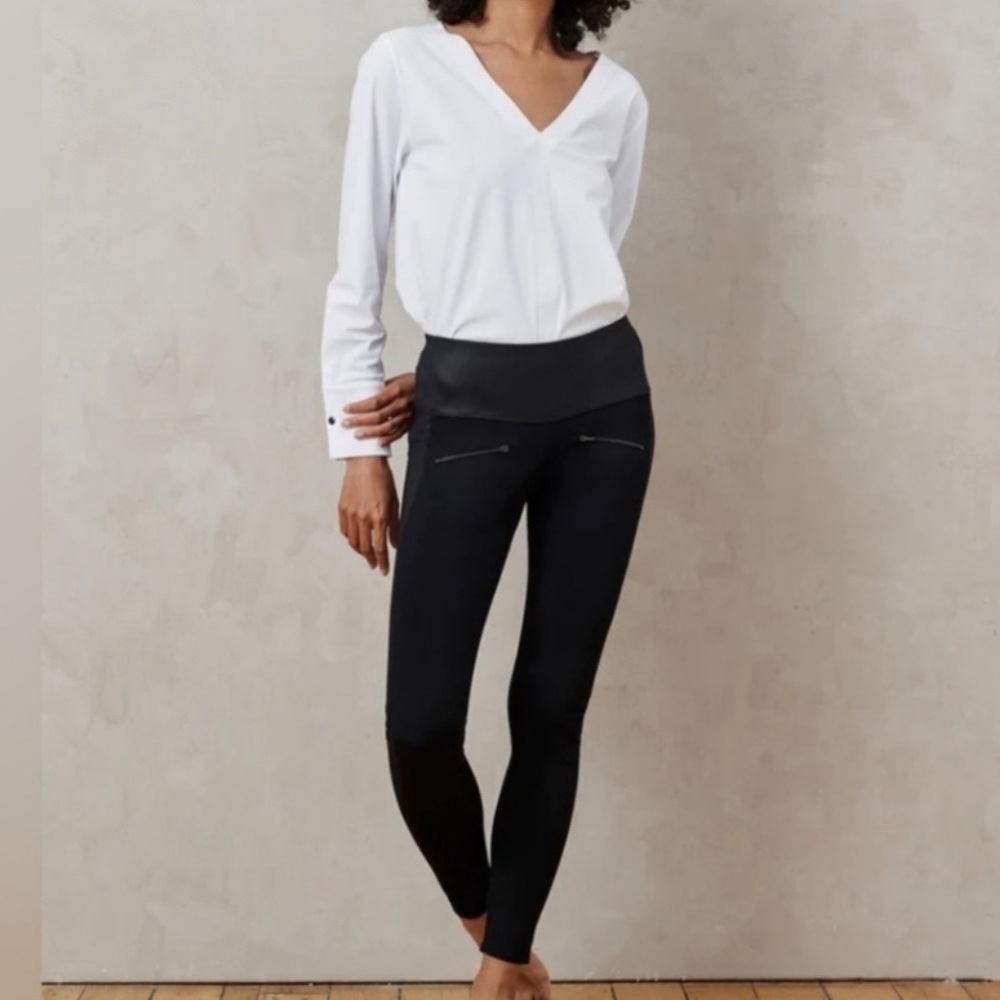 Aday Throw And Roll Leggings Black Zip Details